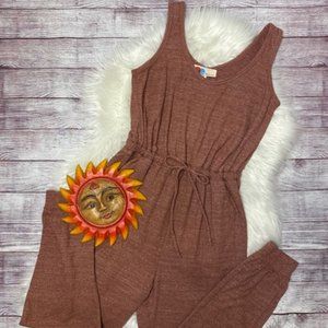 FREE PEOPLE Beach Bicoastal Jumpsuit- Wine